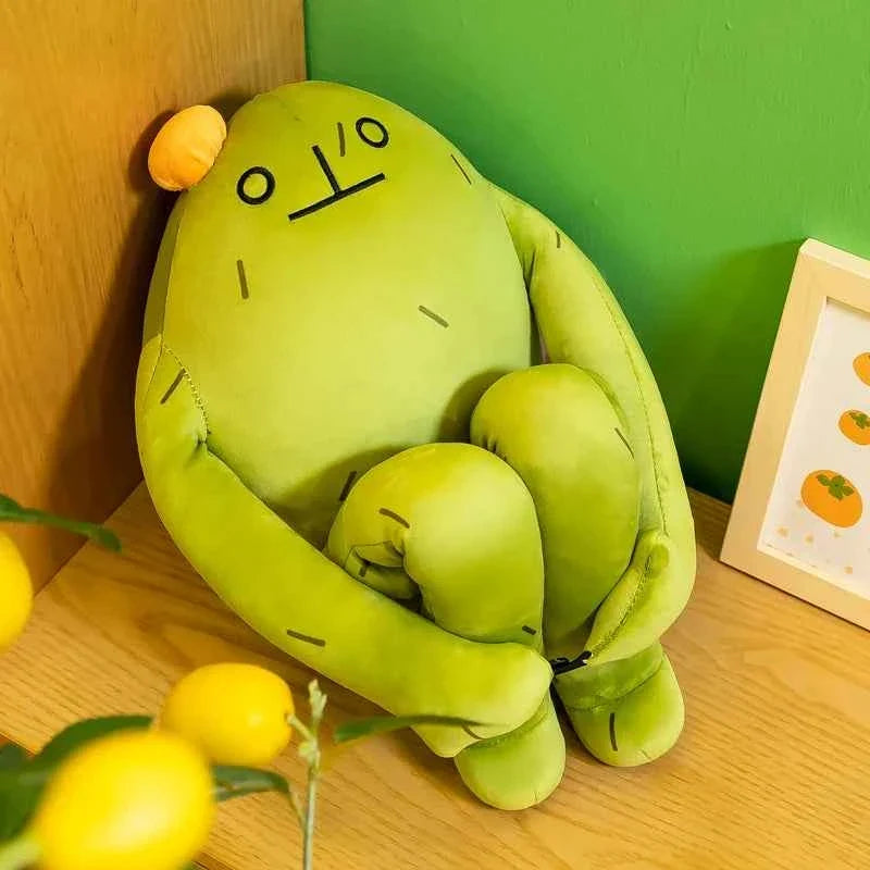 Funny Long Leg Cactus Frog Plush Toy – Cute Frog Stuffed Animal Pillow