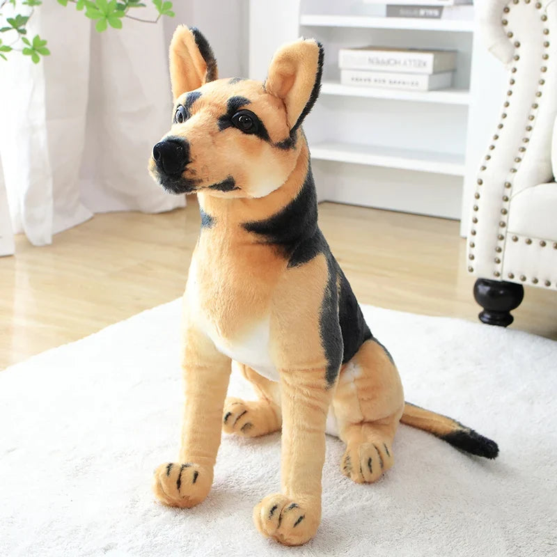 Realistic Sitting Dog Plush Toy – Rottweiler, Beagle, German Shepherd & Dalmatian