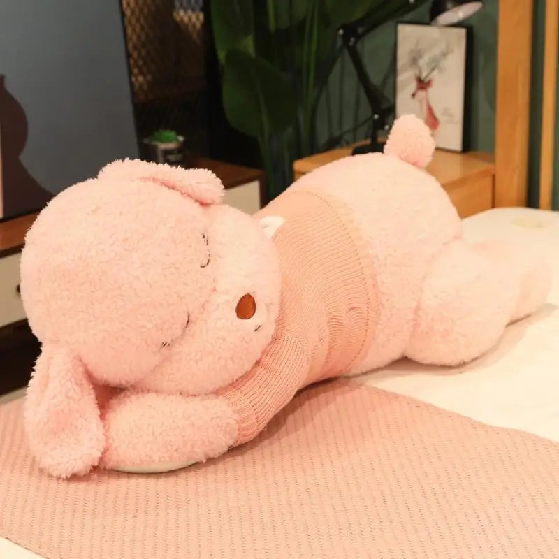 Giant Lying Dog Plush Toy – Soft Sweater Puppy Body Pillow