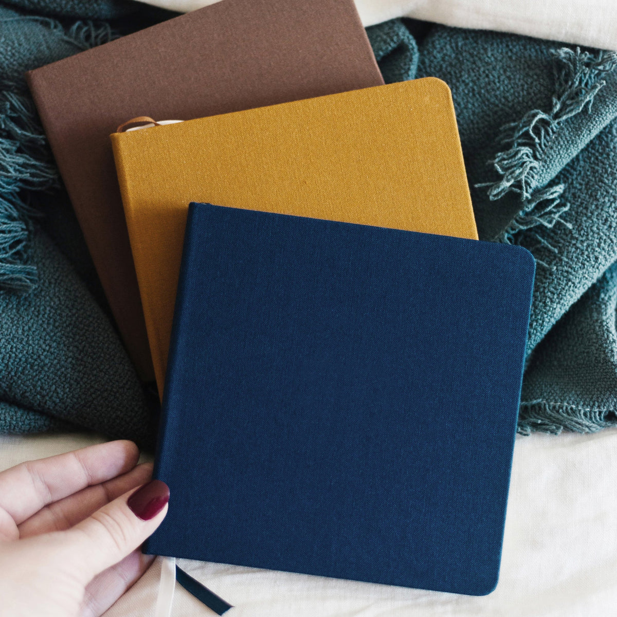 Earth Tones Square Linen Notebook