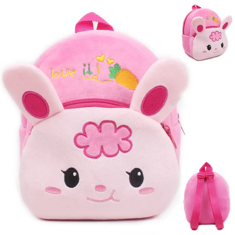 Fashion 3D Cartoon Print Children School Bags – Plush Kids Backpack for Boys & Girls, Mini Book Bag for Kindergarten