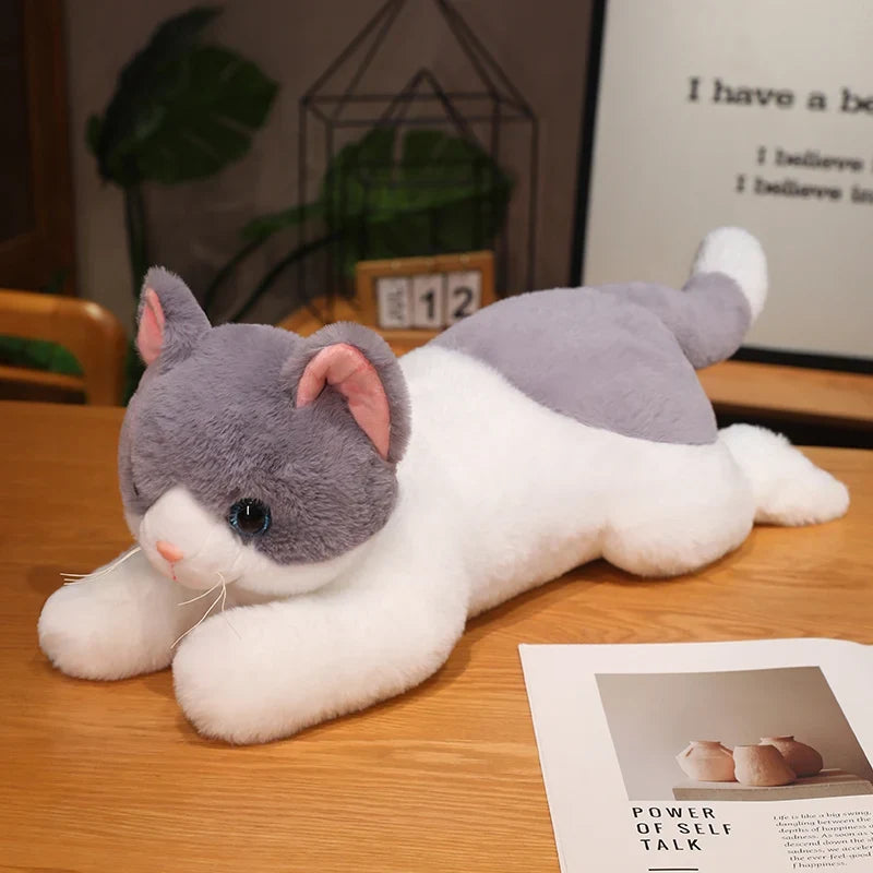 Realistic Kitten Plush Toy – Cute Sleeping Cat Stuffed Animal Pillow