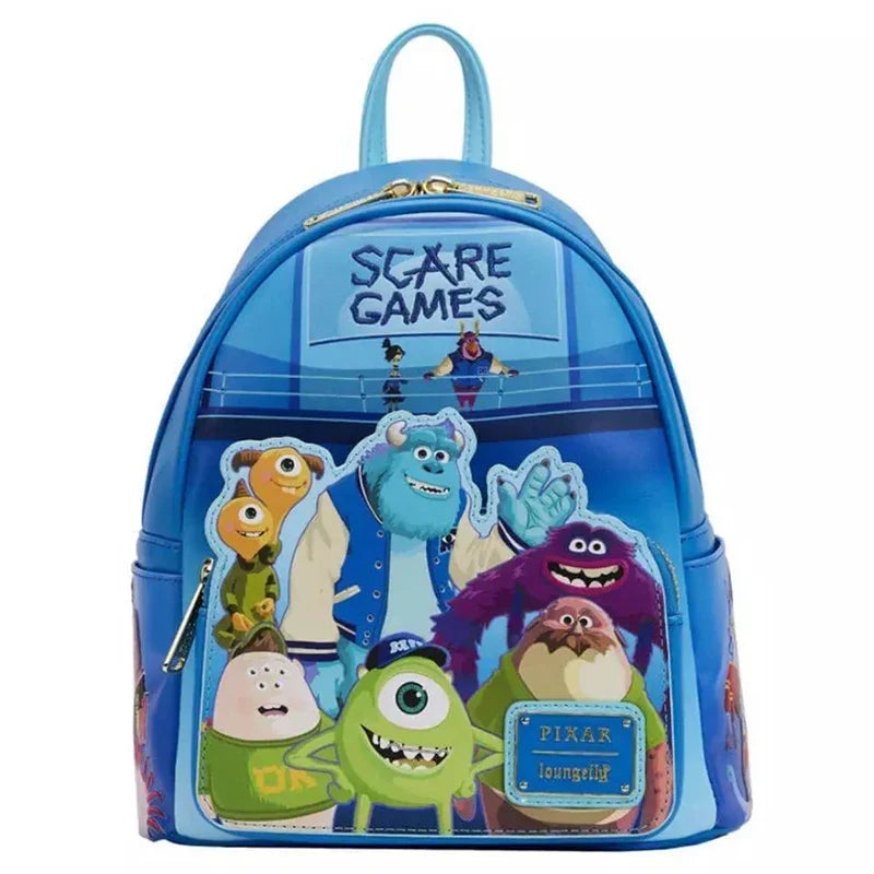 Cartoon Blue Alien Cartoon Plush Mini Backpack – Cute Anime Shoulder Bag for Girls and Kids