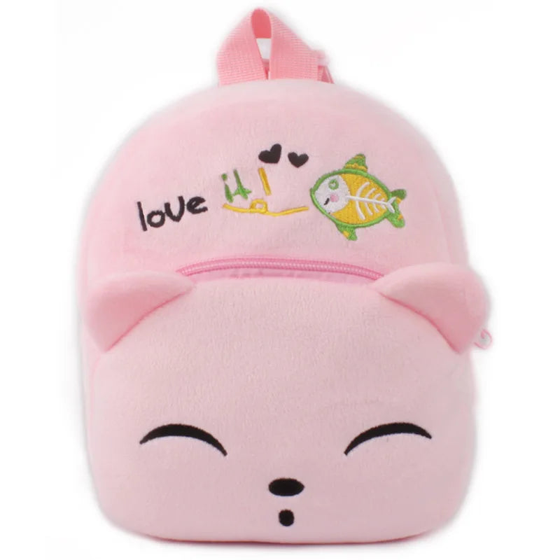 Fashion 3D Cartoon Print Children School Bags – Plush Kids Backpack for Boys & Girls, Mini Book Bag for Kindergarten