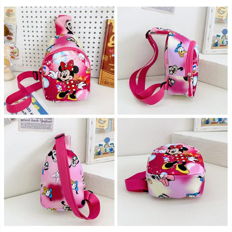 Children’s Fashion Shoulder Bag - Cartoon Mouse Cartoon Mouse Daisy Kids Chest Bag for Boys and Girls, Kindergarten Backpack
