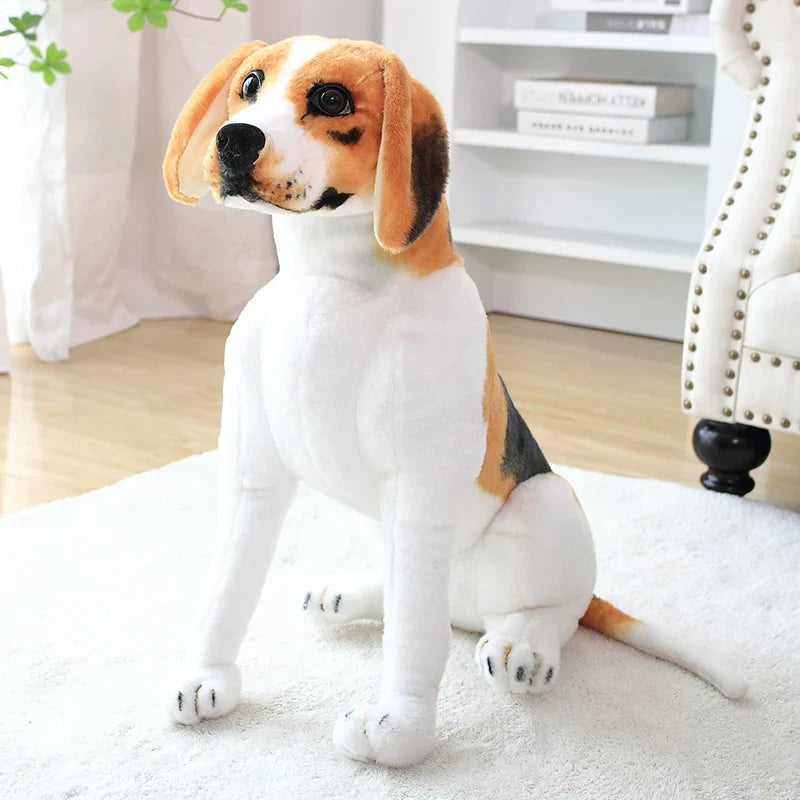 Realistic Sitting Dog Plush Toy – Rottweiler, Beagle, German Shepherd & Dalmatian