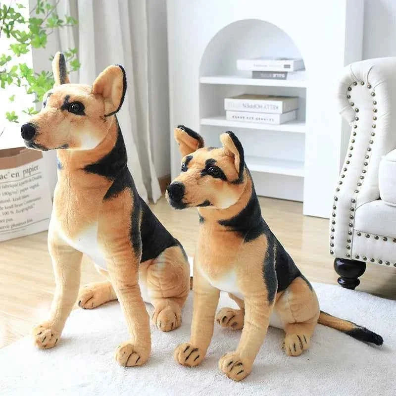 Realistic Sitting Dog Plush Toy – Rottweiler, Beagle, German Shepherd & Dalmatian