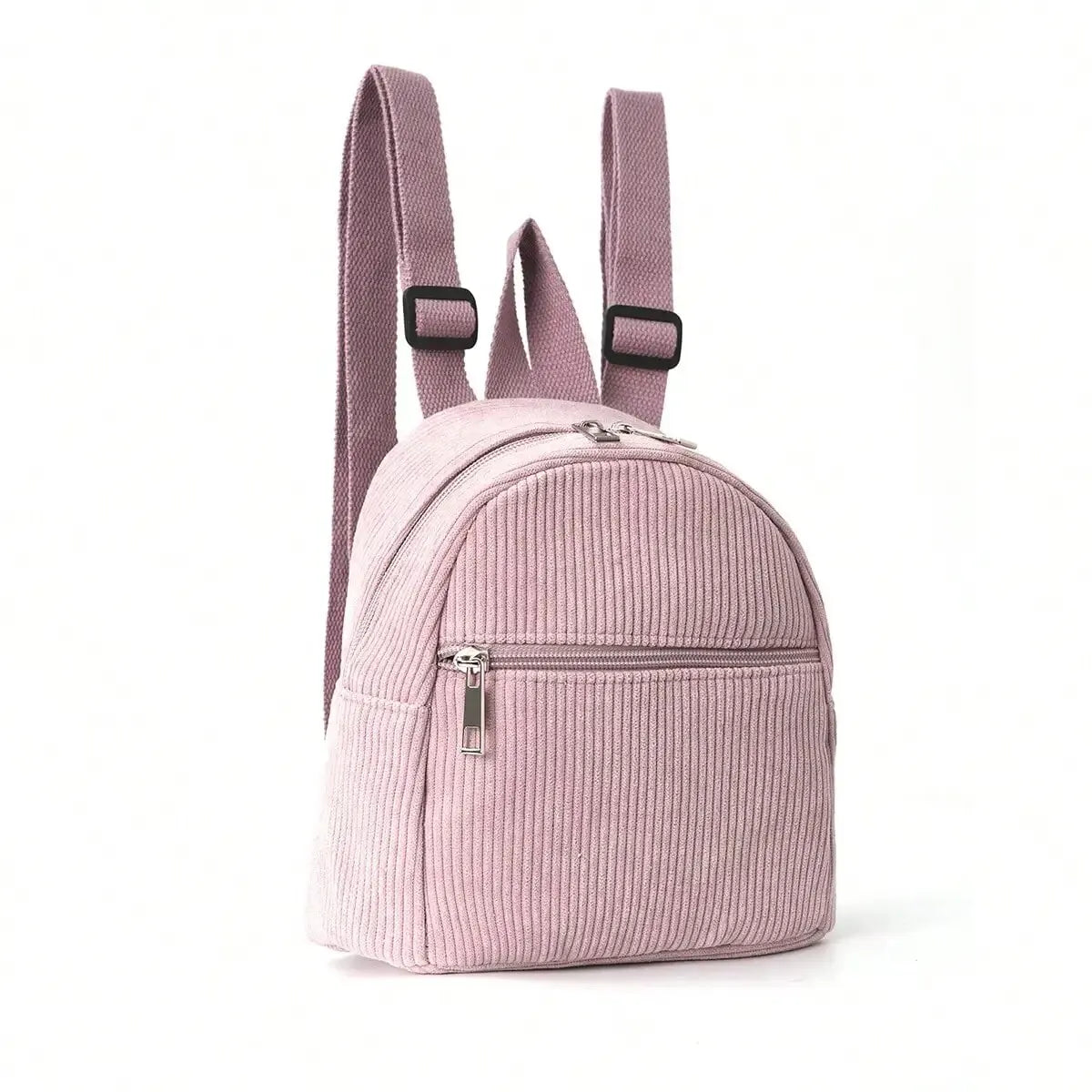Girls Boys Solid Color Corduroy Kids Backpack – Adjustable School Bag for Travel & Outdoor Use