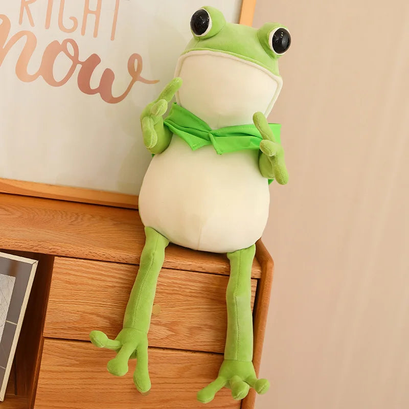 Kawaii Cloak Frog Plush Toy – Cute Big Eyes Stuffed Frog Pillow