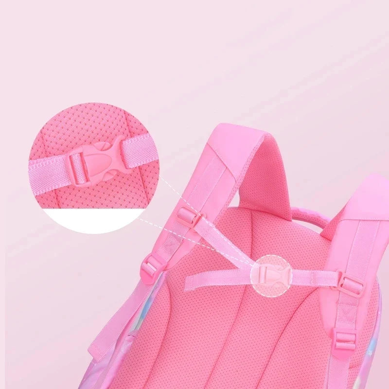 Pink Children Girl Backpack – Kawaii Cute School Bag for Kids & Teens, Waterproof Primary Schoolbag
