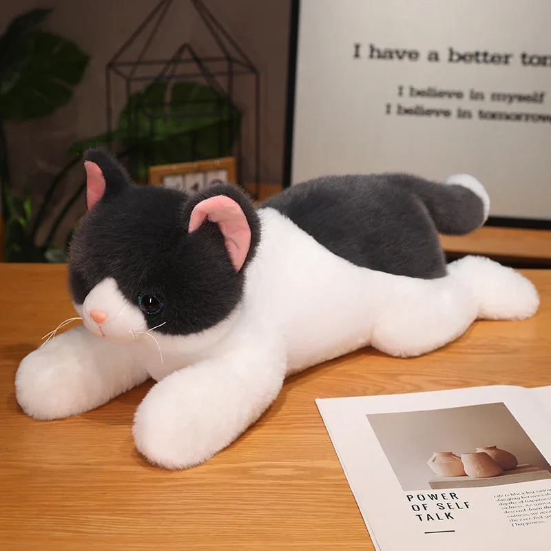 Realistic Kitten Plush Toy – Cute Sleeping Cat Stuffed Animal Pillow
