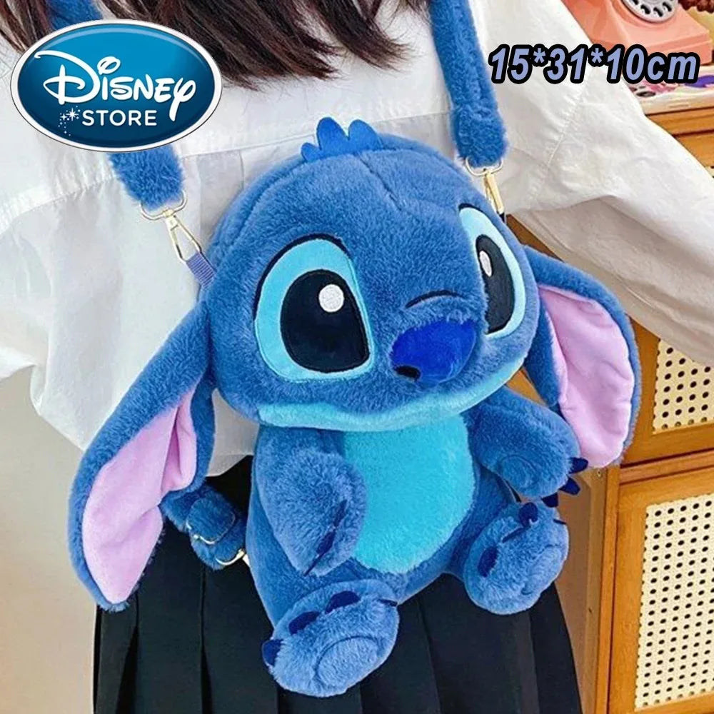 Cartoon Plush Backpack – Blue Alien Cartoon Large Capacity Cartoon School Bag for Kids
