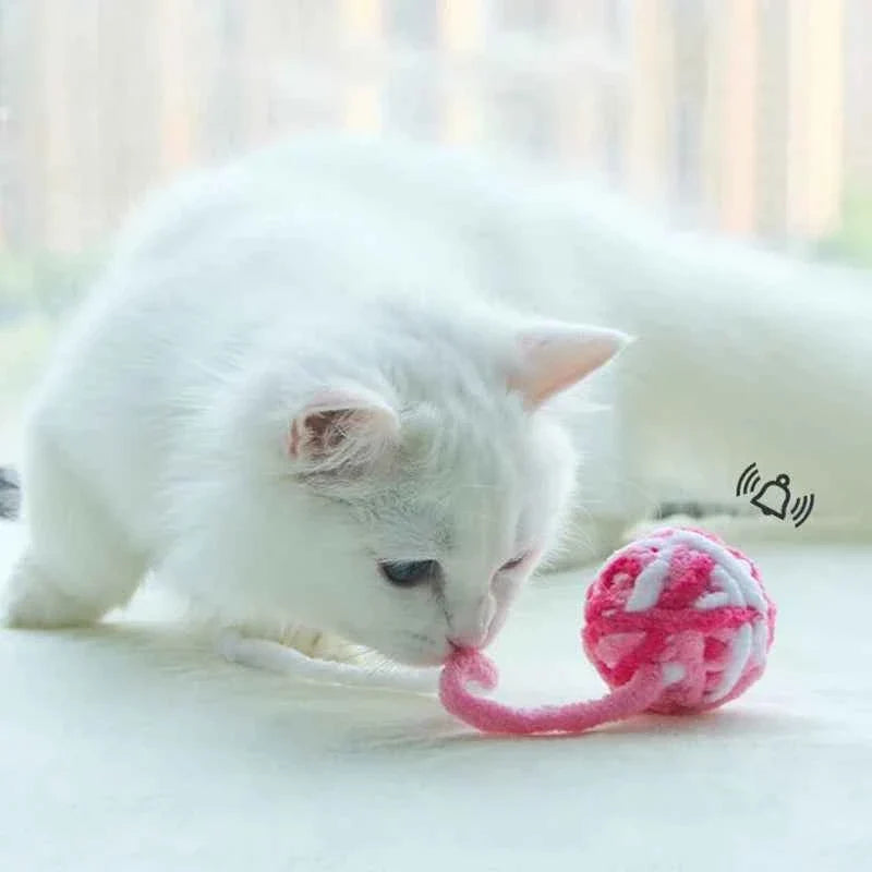 Colorful Yarn Ball Cat Toys with Bell