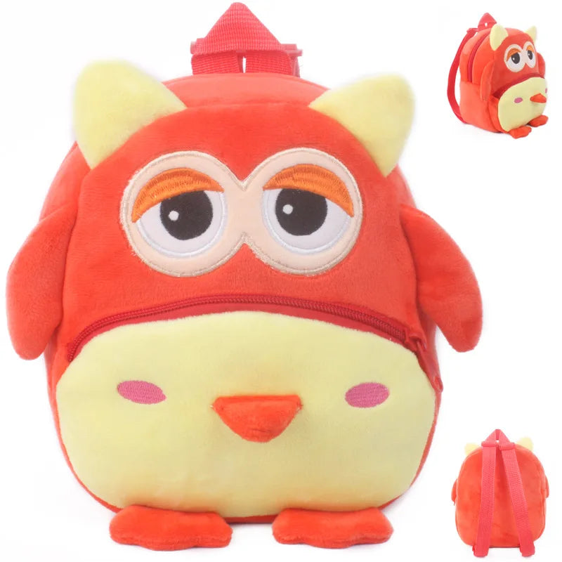 Fashion 3D Cartoon Print Children School Bags – Plush Kids Backpack for Boys & Girls, Mini Book Bag for Kindergarten
