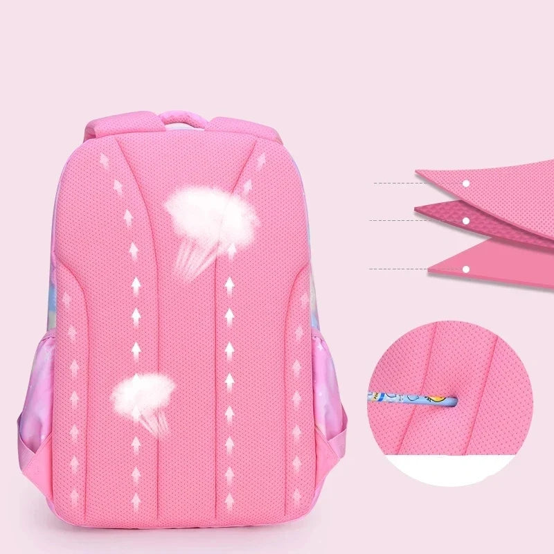 Pink Children Girl Backpack – Kawaii Cute School Bag for Kids & Teens, Waterproof Primary Schoolbag