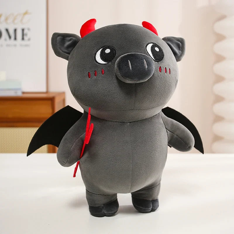 Kawaii Demon Pig Plush Toy – Cute Devil Pig Stuffed Animal Doll