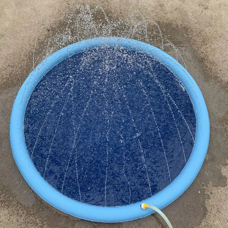 Inflatable Pet Splash Pad & Swimming Pool – Outdoor Water Sprinkler Cooling Mat for Dogs & Kids (2 Designs, 3 Sizes)