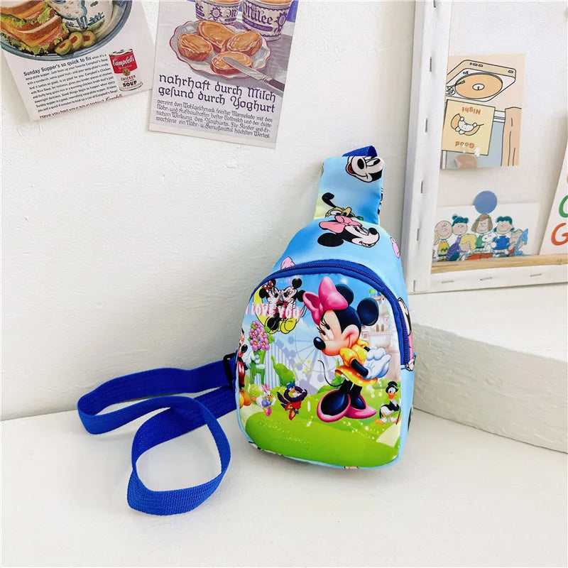 Children’s Fashion Shoulder Bag - Cartoon Mouse Cartoon Mouse Daisy Kids Chest Bag for Boys and Girls, Kindergarten Backpack