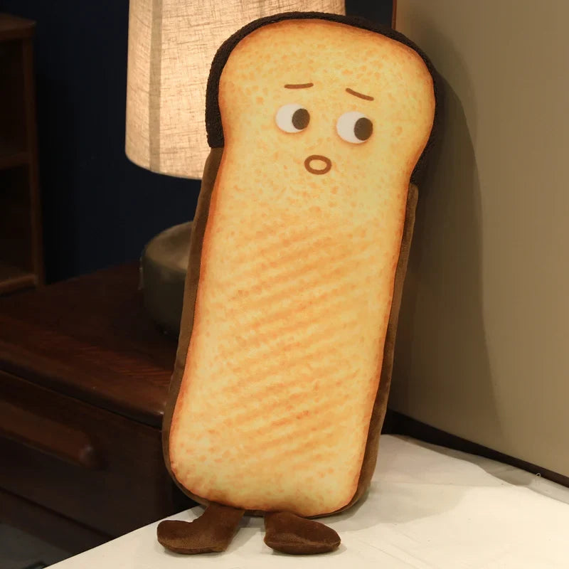 Cute Toast Bread Plush Pillow – Kawaii Soft Food Stuffed Cushion