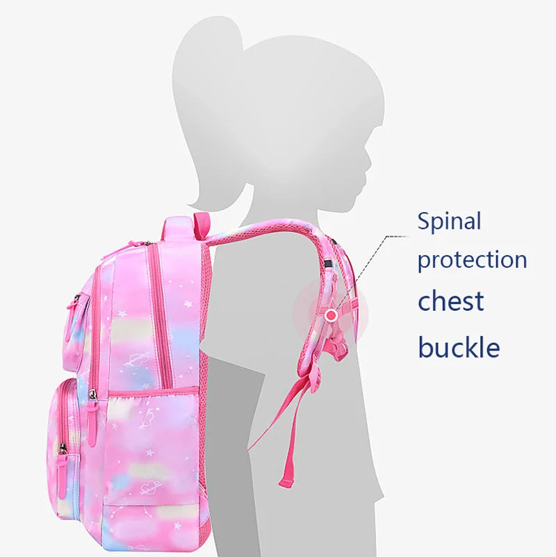 Pink Children Girl Backpack – Kawaii Cute School Bag for Kids & Teens, Waterproof Primary Schoolbag