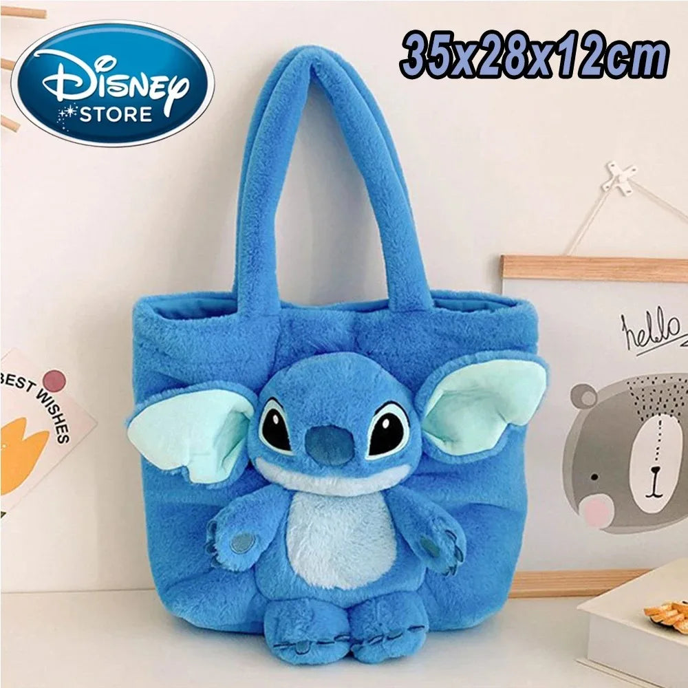 Cartoon Plush Backpack – Blue Alien Cartoon Large Capacity Cartoon School Bag for Kids