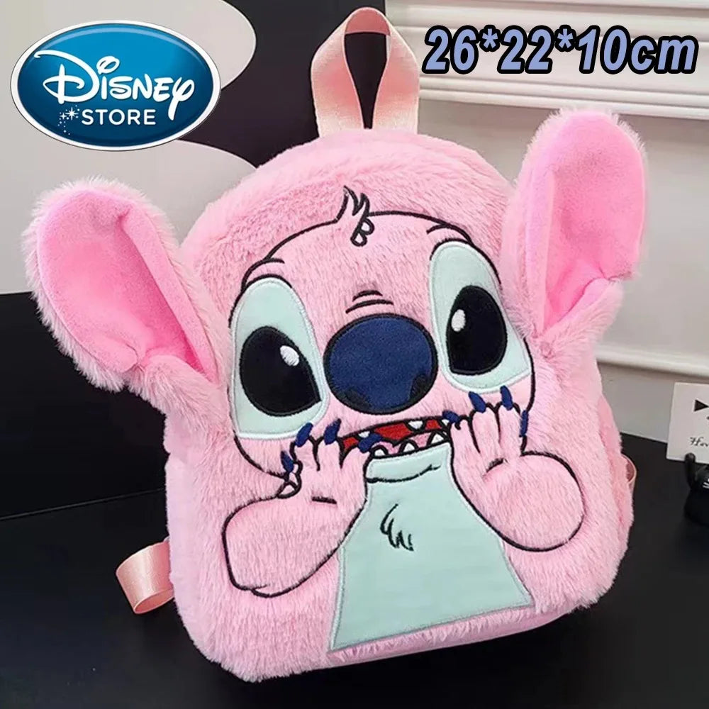 Cartoon Plush Backpack – Blue Alien Cartoon Large Capacity Cartoon School Bag for Kids