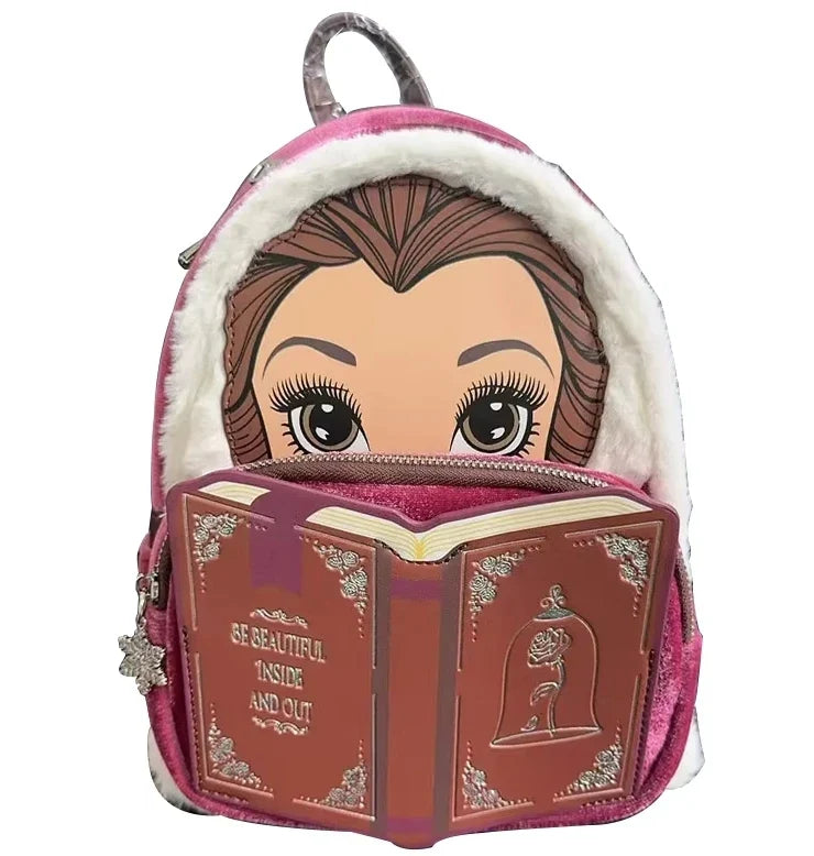Cartoon Blue Alien Cartoon Plush Mini Backpack – Cute Anime Shoulder Bag for Girls and Kids