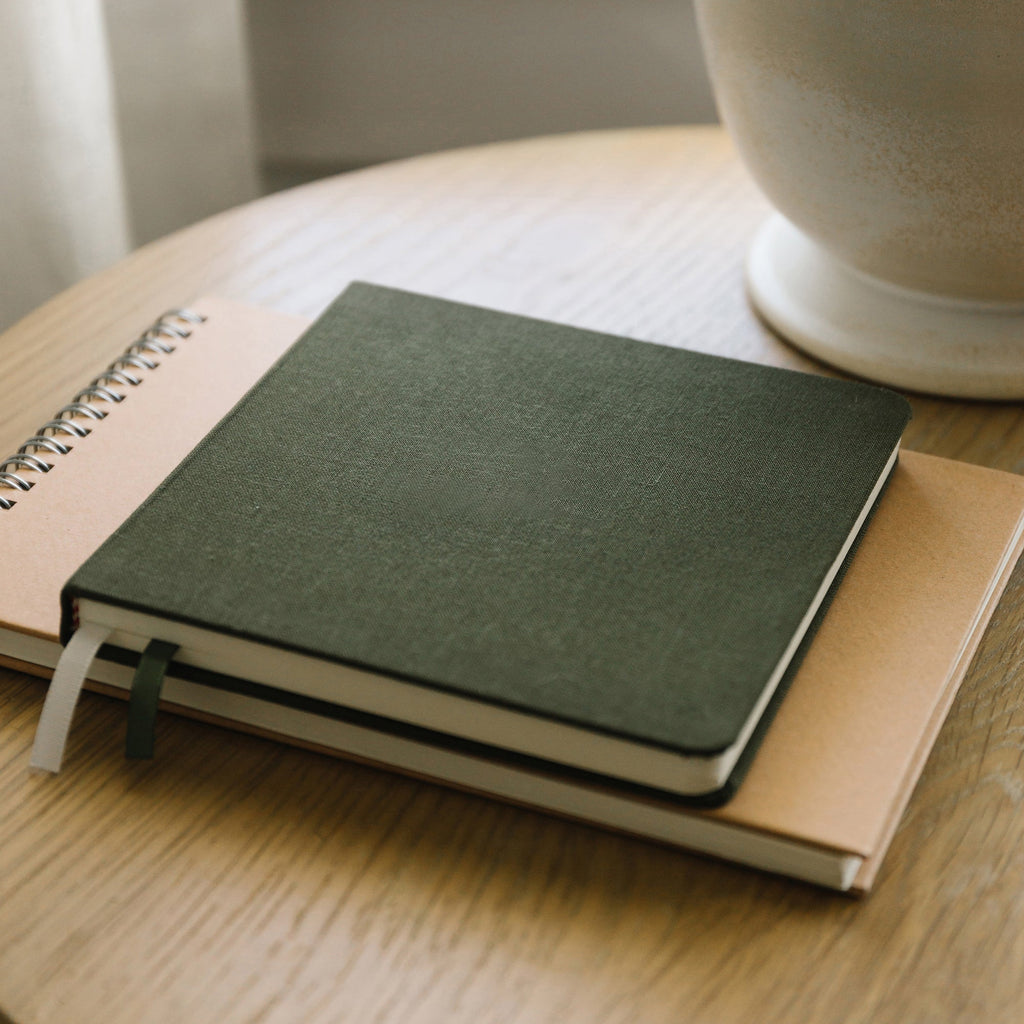 Earth Tones Square Linen Notebook