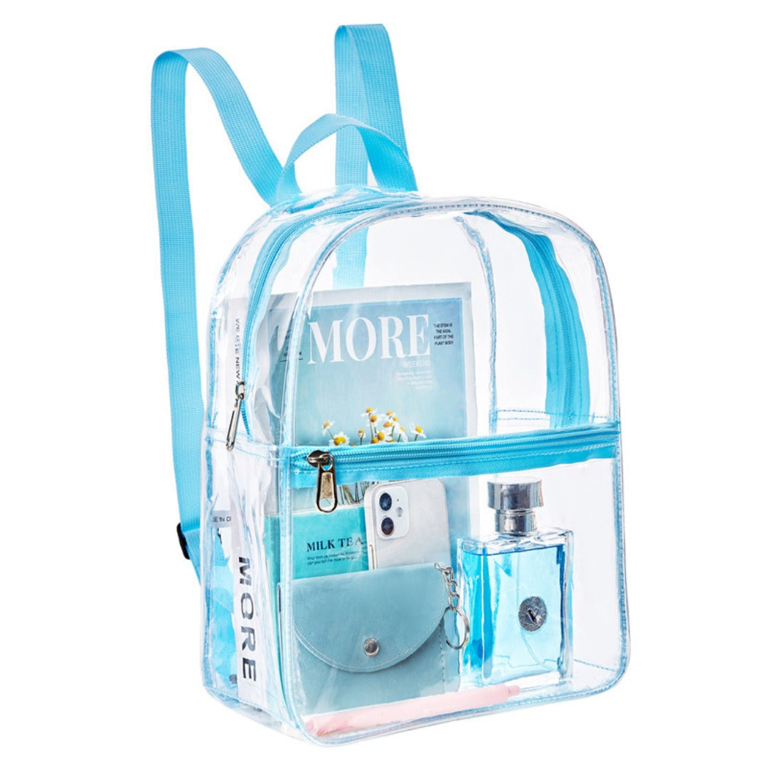 Small Transparent Backpack – Colored PVC Transparent Schoolbag, Security-Free Children's Transparent Bag