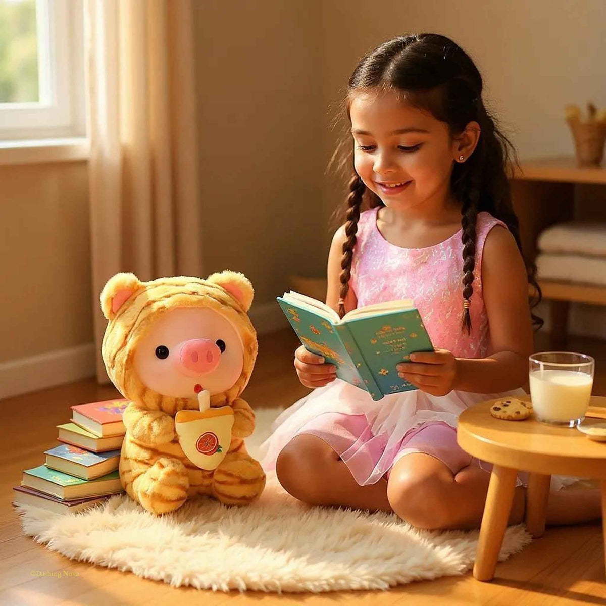 Boba Pig Stuffed Animal Soft Plushie Gift for Girls & Boys