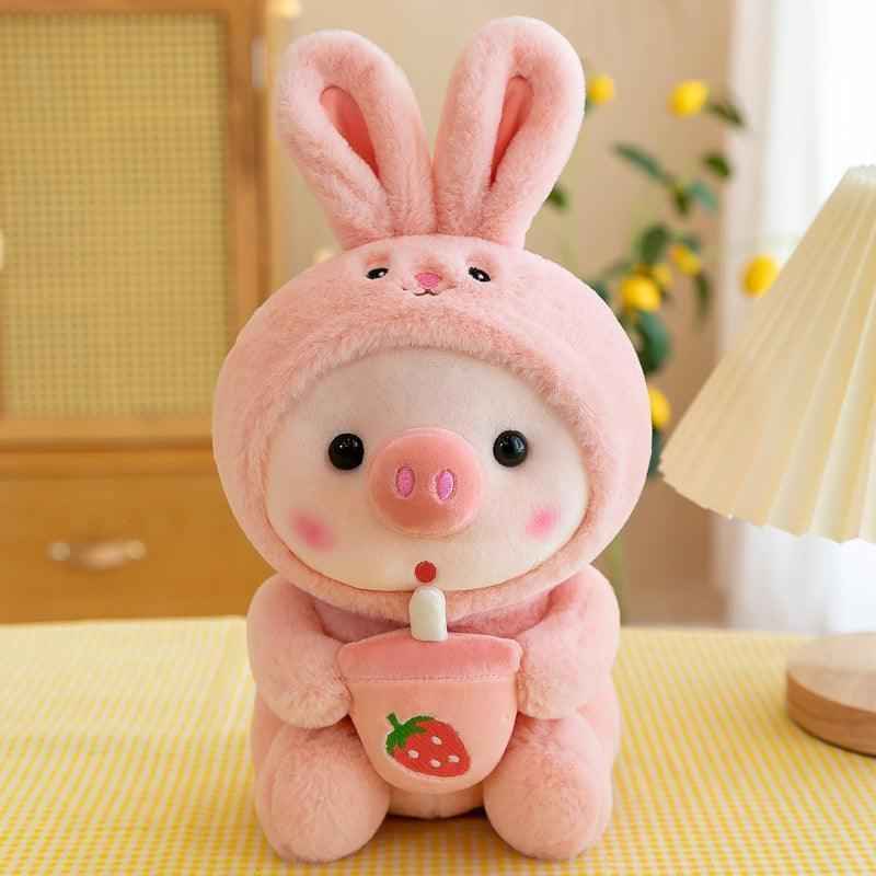 Boba Pig Stuffed Animal Soft Plushie Gift for Girls & Boys
