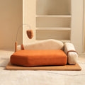 Wooden Pet Bed for Cats & Dogs with Interactive Toy - Oak Veneer