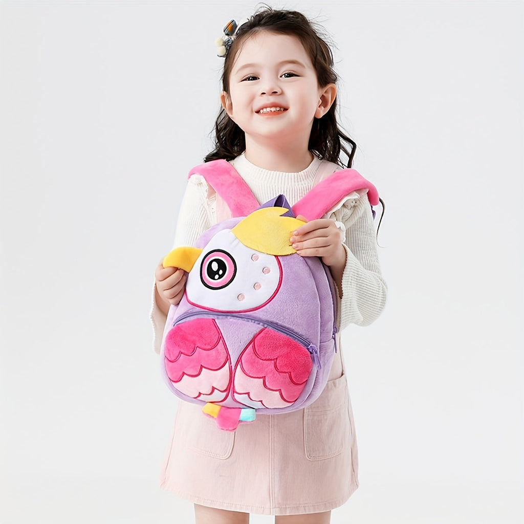 1PC Toddler Plush Cartoon Backpack – Cute & Lightweight Mini Travel Bag for Kids, Boys & Girls
