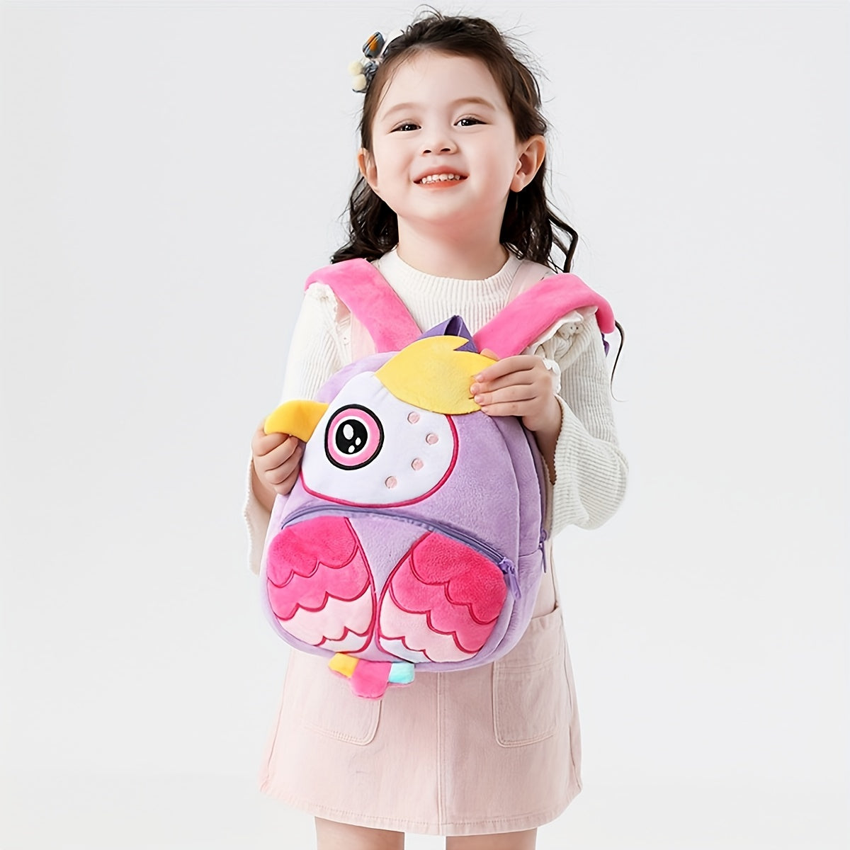 1PC Toddler Plush Cartoon Backpack – Cute & Lightweight Mini Travel Bag for Kids, Boys & Girls