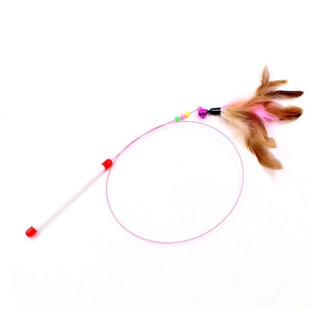 Funny Feather Bird with Bell Cat Stick Toy for Kitten