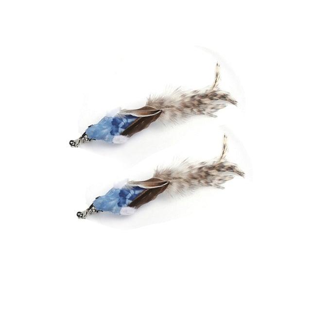 Funny Feather Bird with Bell Cat Stick Toy for Kitten
