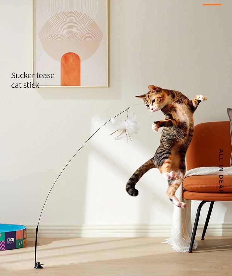 Funny Feather Bird with Bell Cat Stick Toy for Kitten