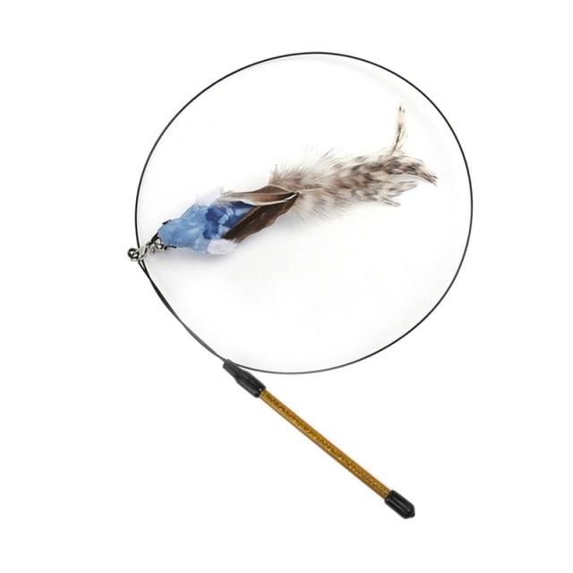 Funny Feather Bird with Bell Cat Stick Toy for Kitten