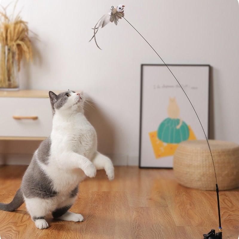 Funny Feather Bird with Bell Cat Stick Toy for Kitten