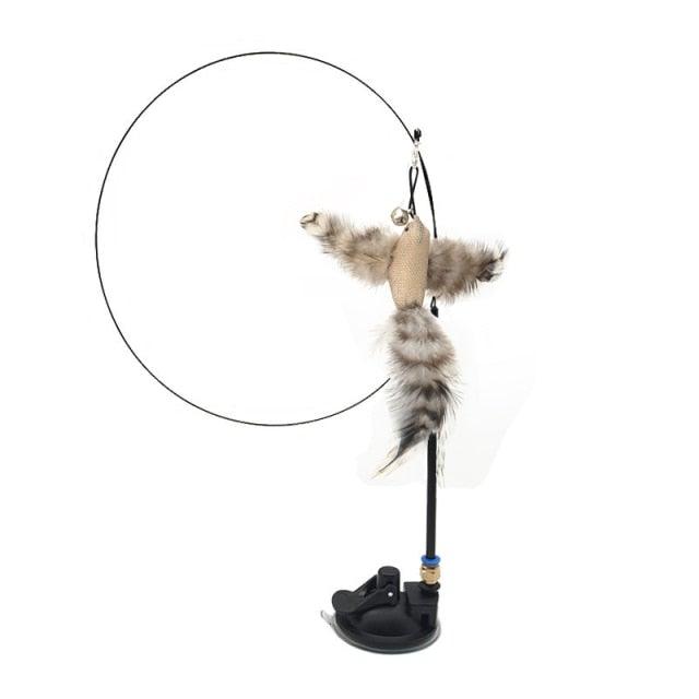 Funny Feather Bird with Bell Cat Stick Toy for Kitten