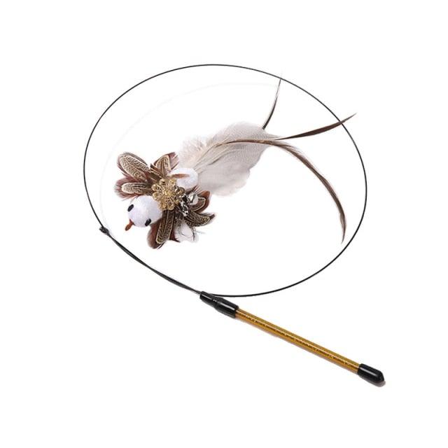 Funny Feather Bird with Bell Cat Stick Toy for Kitten