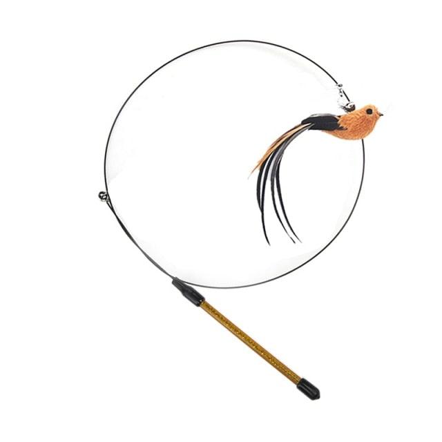 Funny Feather Bird with Bell Cat Stick Toy for Kitten