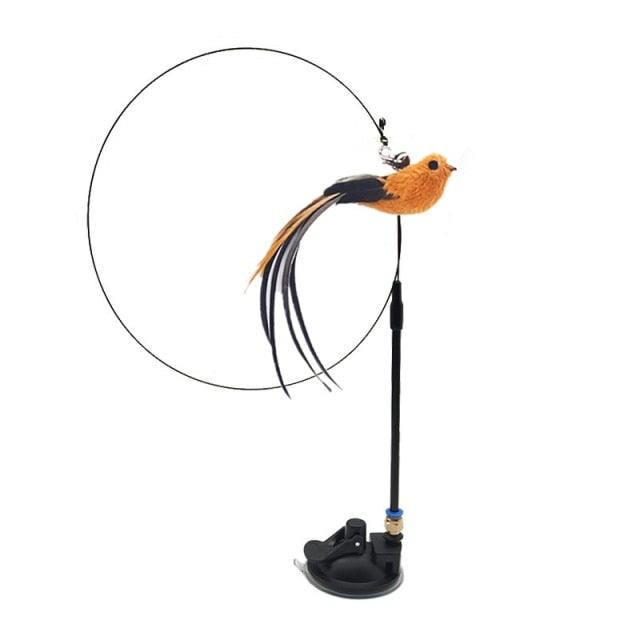 Funny Feather Bird with Bell Cat Stick Toy for Kitten