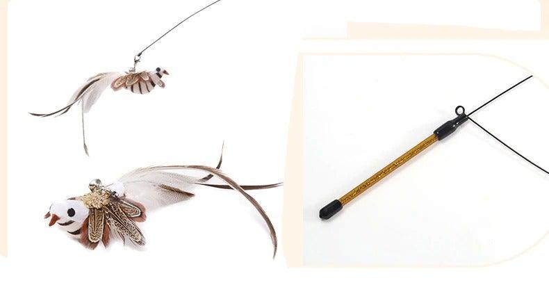 Funny Feather Bird with Bell Cat Stick Toy for Kitten