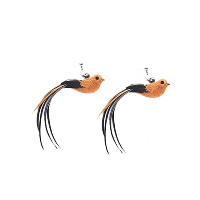 Funny Feather Bird with Bell Cat Stick Toy for Kitten