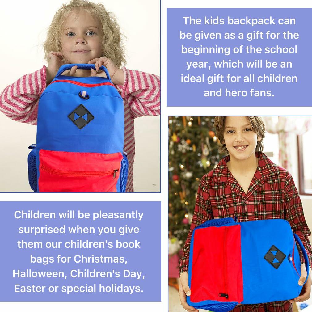 DGOOH Superhero Kids Backpack 16'' Cartoon School Bag Boys Girls