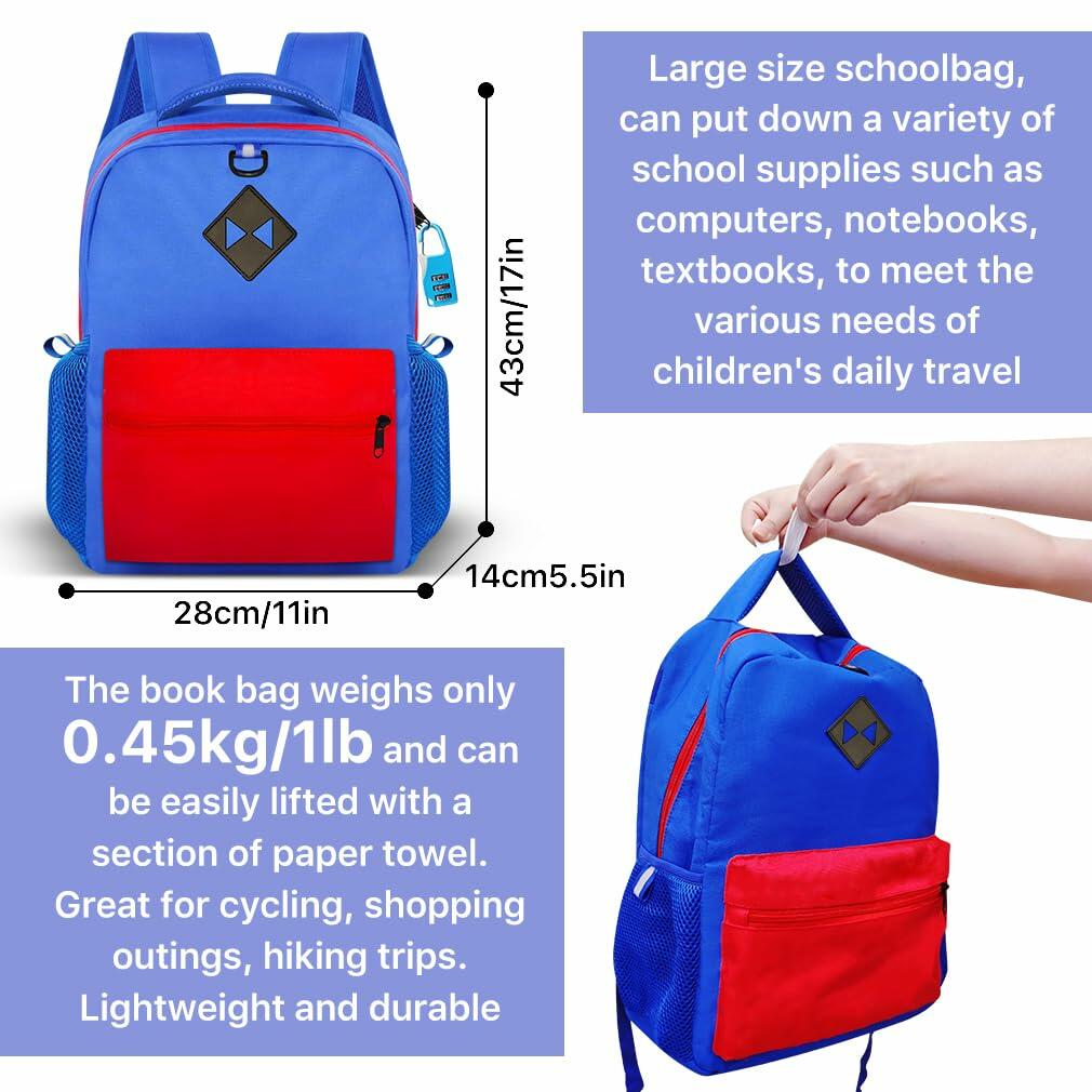 DGOOH Superhero Kids Backpack 16'' Cartoon School Bag Boys Girls
