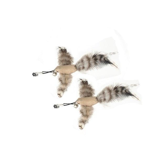 Funny Feather Bird with Bell Cat Stick Toy for Kitten